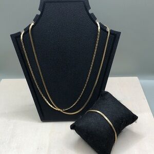 Retro 14k GP Gold Plated 2 necklaces and bracelet.